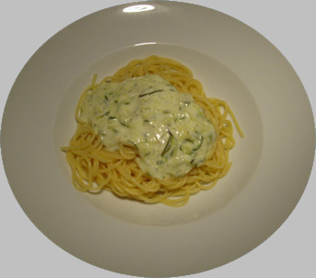 Spaghetti mit Zucchini-Salbei-Sauce